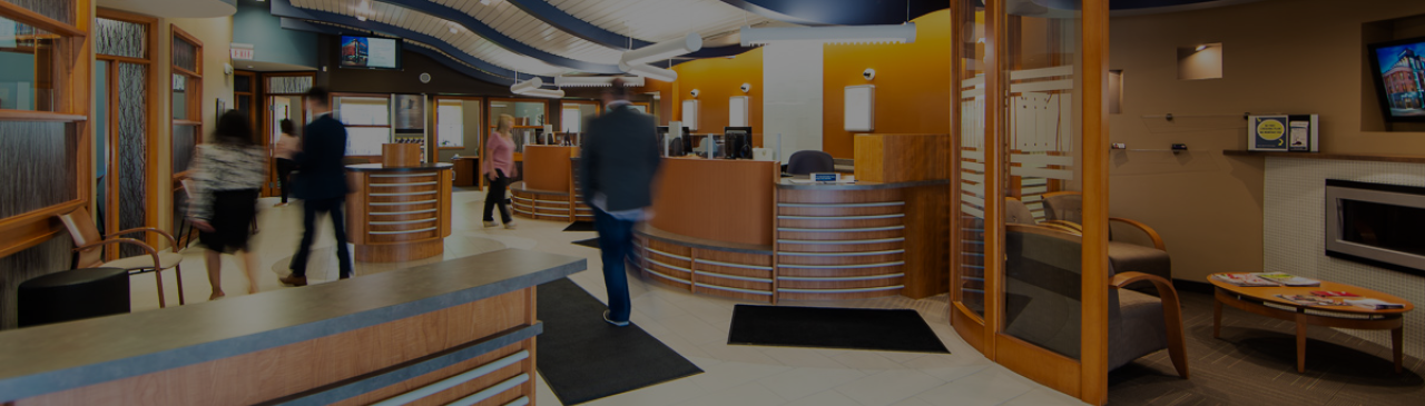 Interior of Bustling FirstOntario Branch