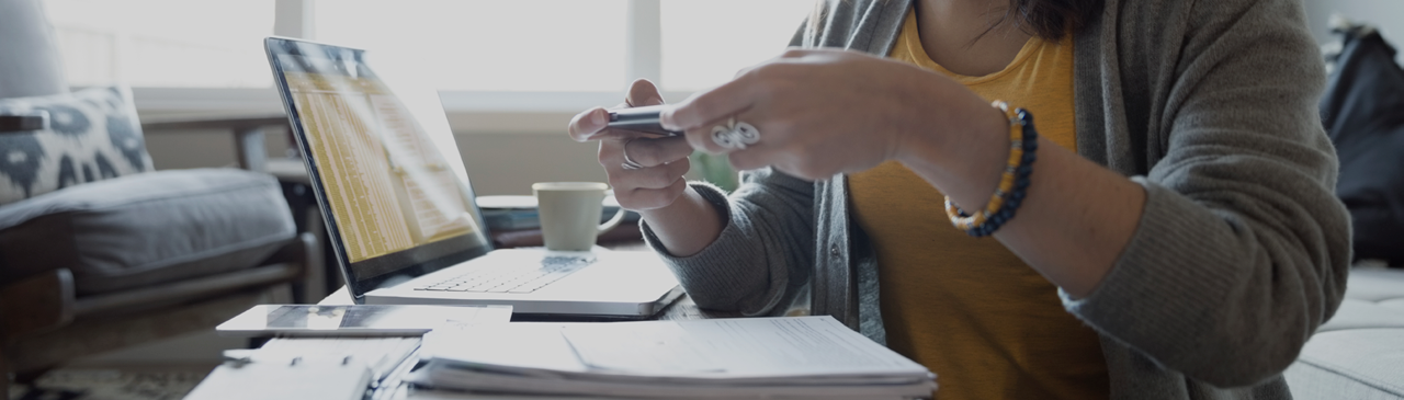 Person Using Deposit Anywhere on Mobile Phone to Deposit Cheque