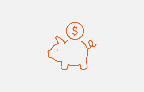 Coin Going into Piggy Bank