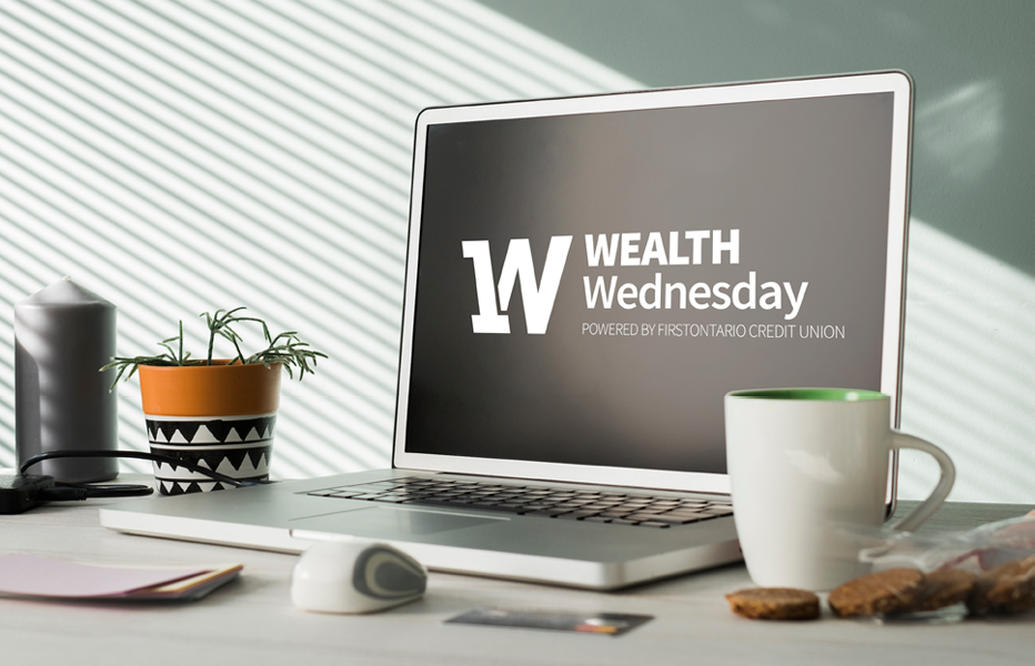Computer Screen with Wealth Wednesday Logo