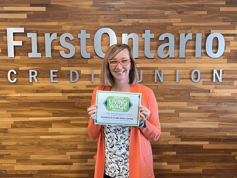 Jennifer Finlay Holding Living Wage Certificate