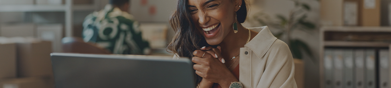 Woman celebrating returns on 90-day GIC