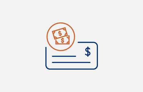 Two Overlapping Dollar Bills and Cheque