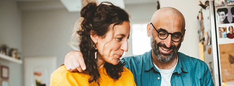 Couple smiling at RRIF balance