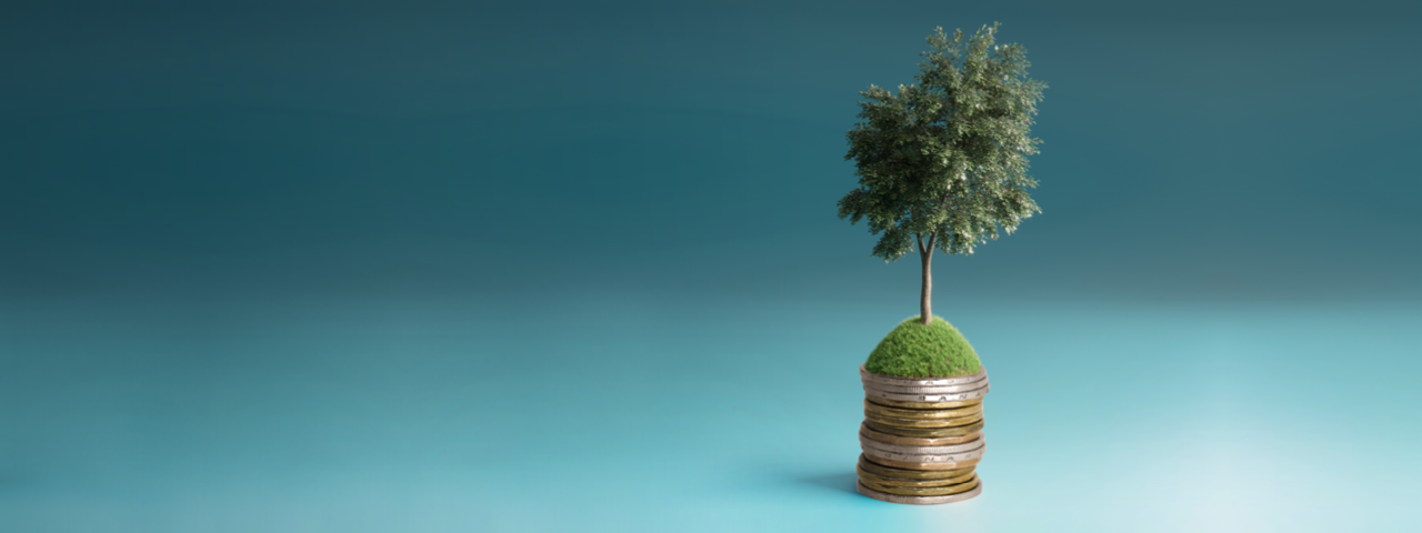 Picture of a tree on a blue background.