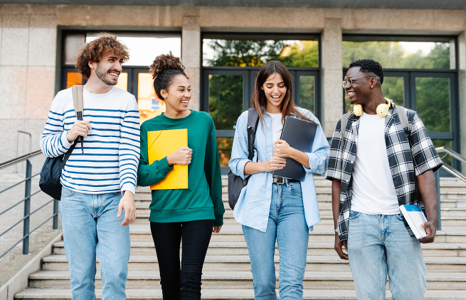 Group of students leaving class
