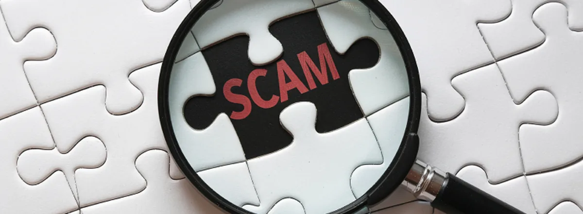 Missing puzzle piece under magnifying glass