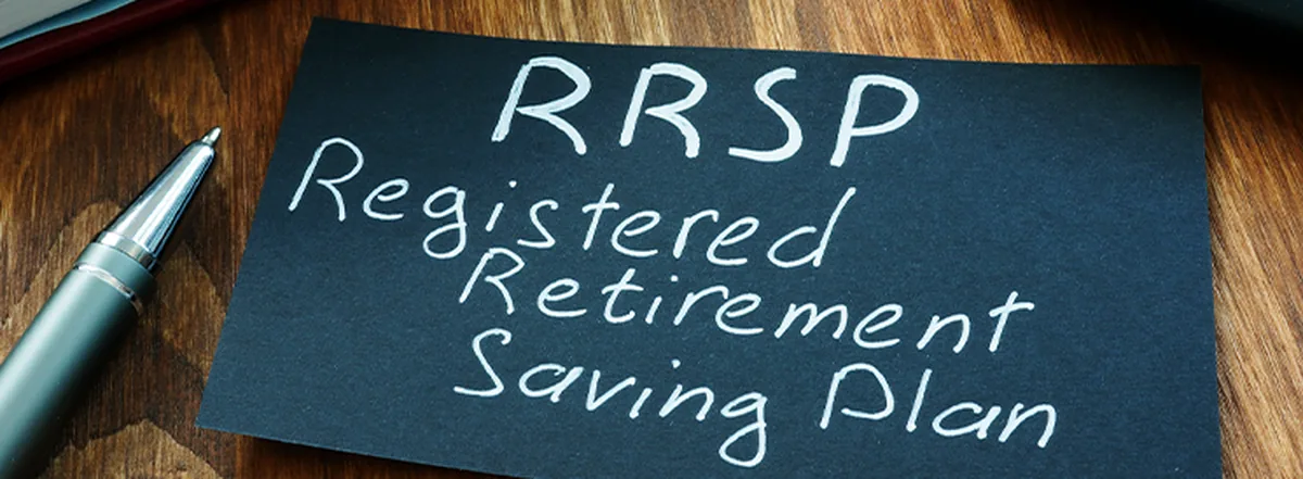 RRSPs Registered Retirment Savings Plan written on black cue card